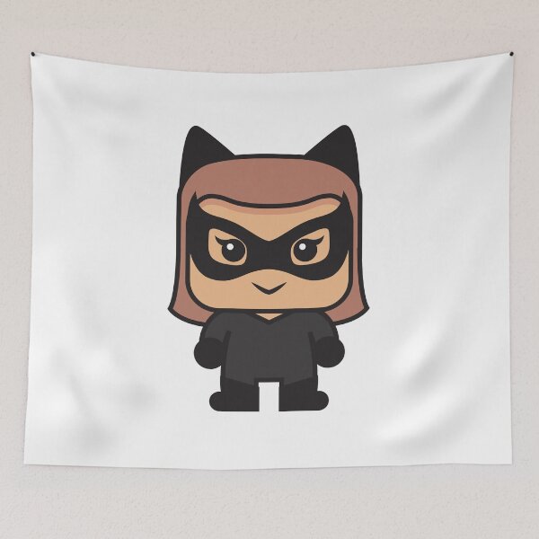 Item preview, Cute Masked Hero Girl – Kawaii Cat Vigilante Chibi | Dark Cute Cartoon Character Design designed and sold by amareshdas008.
