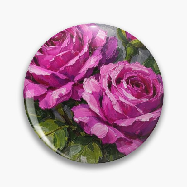 Item preview, Vibrant Pink Roses Bouquet Oil Painting designed and sold by ZadeFrost1.