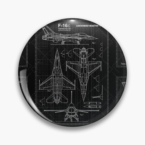 Item preview, F-16 Fighter Jet Blueprint – Military Aircraft Technical Drawing Wall Art designed and sold by Dyan4.