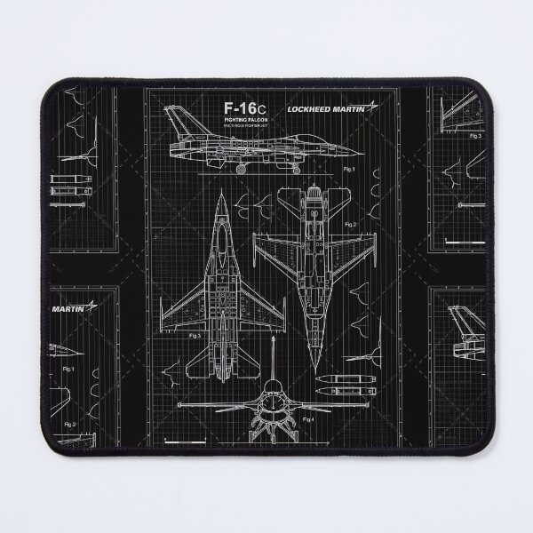 Item preview, F-16 Fighter Jet Blueprint – Military Aircraft Technical Drawing Wall Art designed and sold by Dyan4.