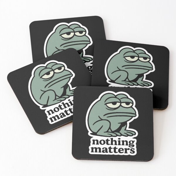 Item preview, Nothing Matters Frog Sticker – Nihilistic Sad Frog Meme designed and sold by SeoulInkSoul.