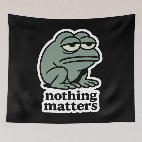 Item preview, Nothing Matters Frog Sticker – Nihilistic Sad Frog Meme designed and sold by SeoulInkSoul.