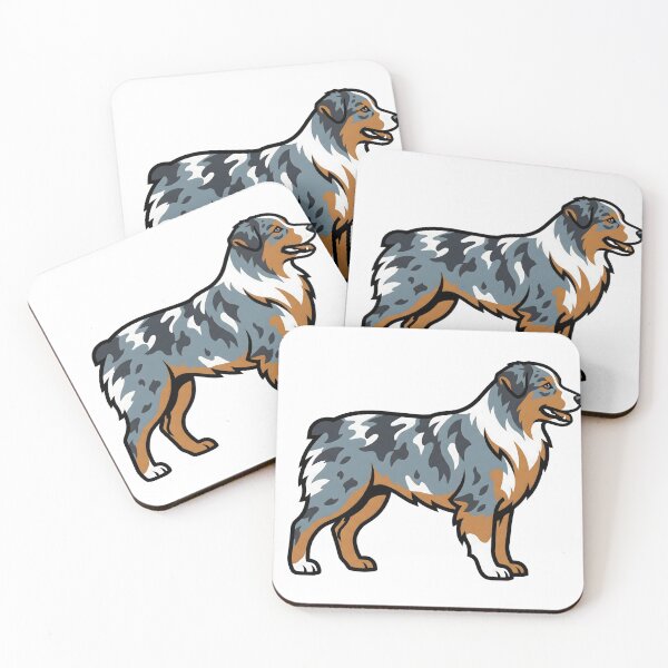 Item preview, Minimalist Australian Shepherd Dog Portrait designed and sold by DigitalGremlin.