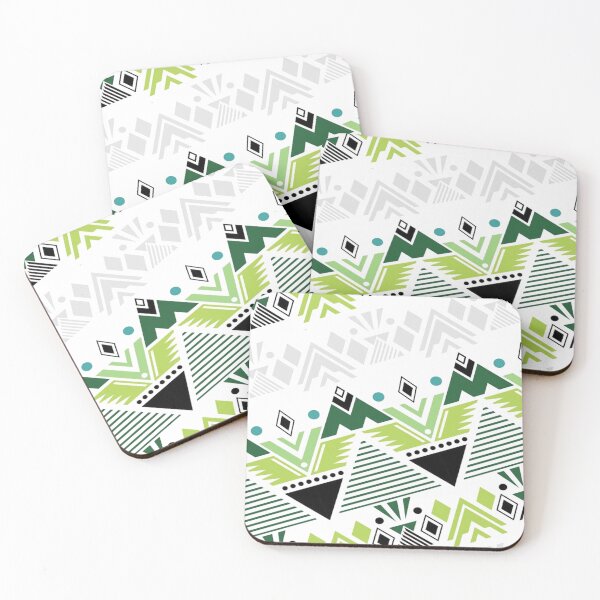 Item preview, Abstract Geometric Tribal Pattern – Green Black Aztec Style Design designed and sold by SajolCanva.