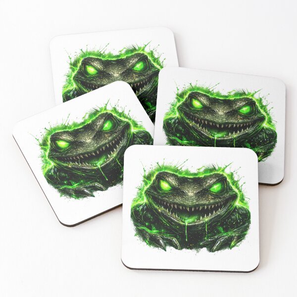 Item preview, Glitch Demon Frog Green Neon – Cyberpunk Toxic Beast designed and sold by unglaublichGut.