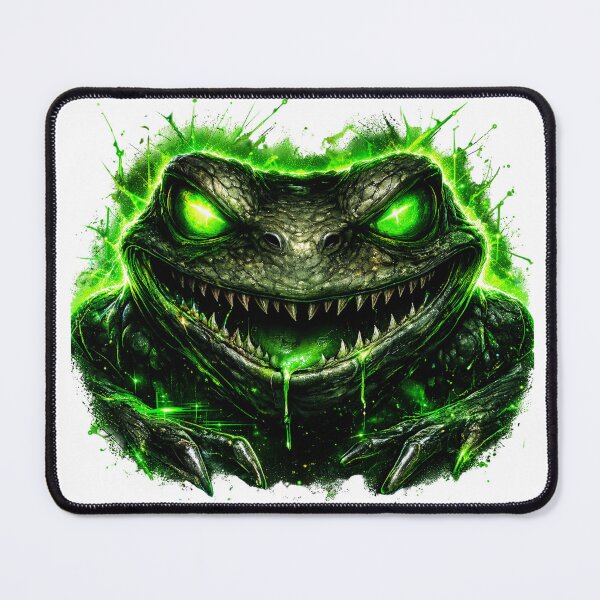 Item preview, Glitch Demon Frog Green Neon – Cyberpunk Toxic Beast designed and sold by unglaublichGut.