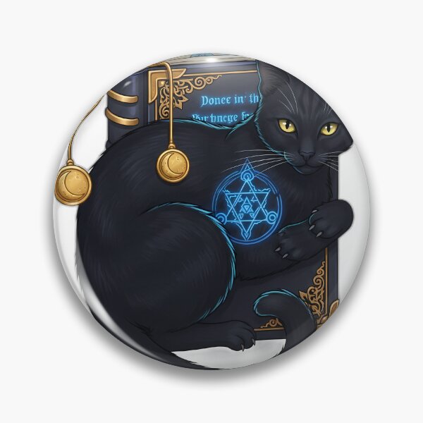 Item preview, Black Cat Spellbook Moon Seal designed and sold by IllumeInk.