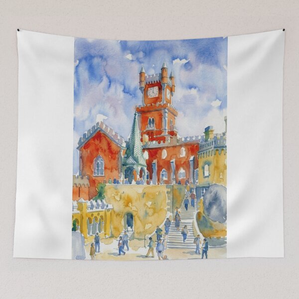 Item preview, Pena Palace Sintra Portugal Watercolor designed and sold by caracatita75.