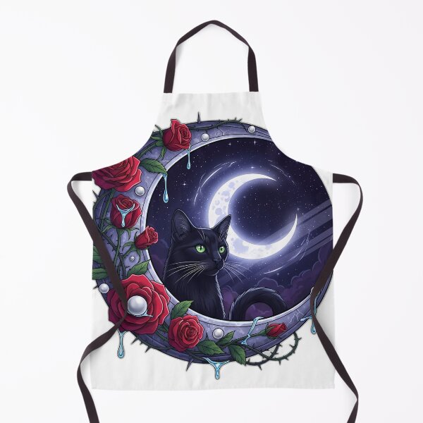 Item preview, Black Cat Crescent Mirror designed and sold by IllumeInk.