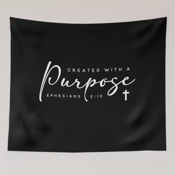 Item preview, Aesthetic Created With A Purpose Ephesians 2 10 Christian Cross Bible Verse designed and sold by VexlyPlonk.