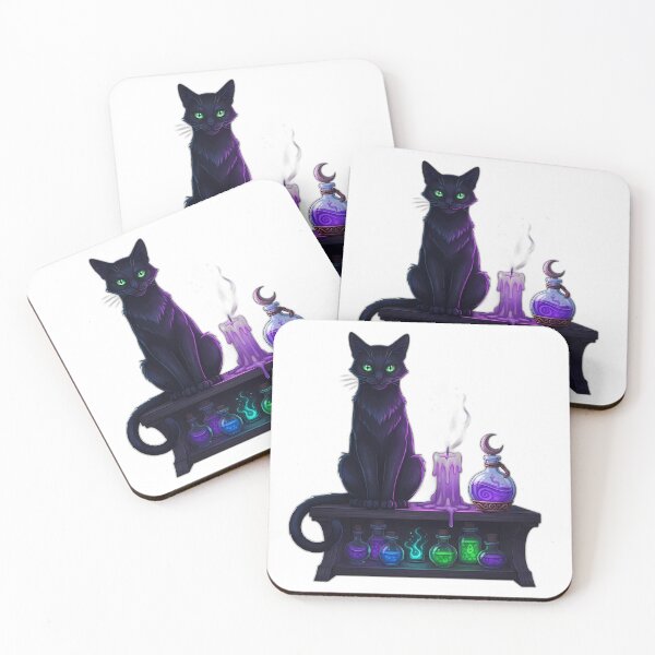 Item preview, Black Cat Potion Shelf designed and sold by IllumeInk.