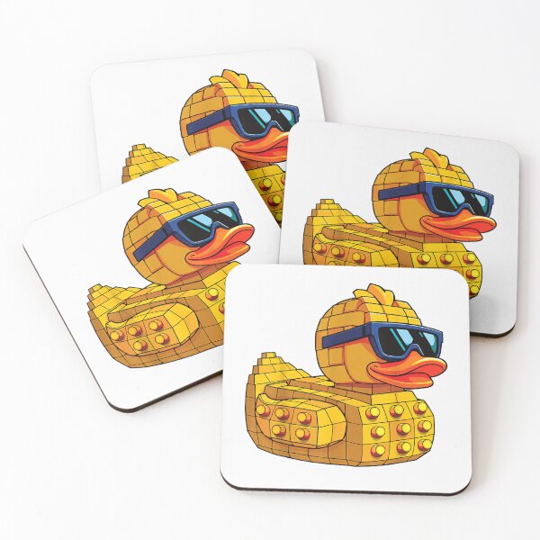 Item preview, Cool Yellow Rubber Duck Brick Toy Style With Sunglasses Digital Art designed and sold by VexlyPlonk.