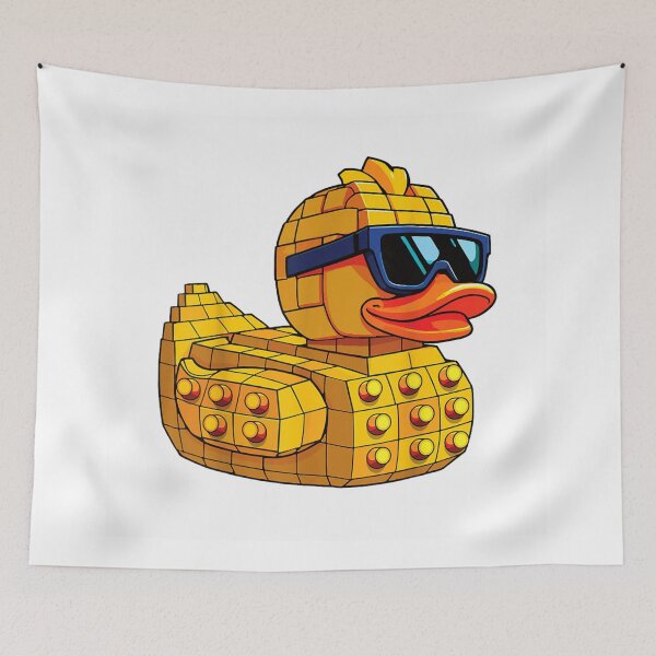 Item preview, Cool Yellow Rubber Duck Brick Toy Style With Sunglasses Digital Art designed and sold by VexlyPlonk.