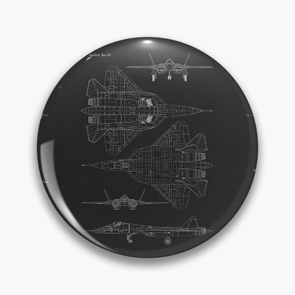 Item preview, Stealth Fighter Jet Blueprint – Sukhoi Su-57 Technical Aircraft Drawing Wall Art designed and sold by Dyan4.
