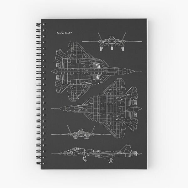 Item preview, Stealth Fighter Jet Blueprint – Sukhoi Su-57 Technical Aircraft Drawing Wall Art designed and sold by Dyan4.