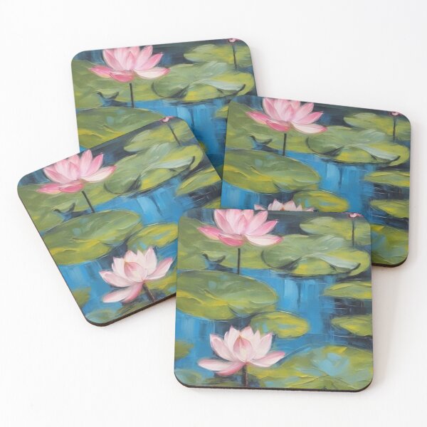 Item preview, Pink Lotus Flowers Painting oil designed and sold by ZadeFrost1.