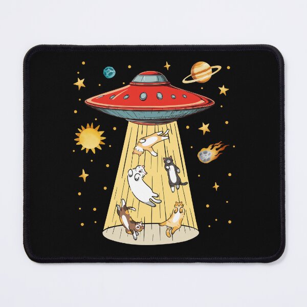 Item preview, Alien Abduction Cats UFO Flying Saucer Space designed and sold by KarimSoCute.