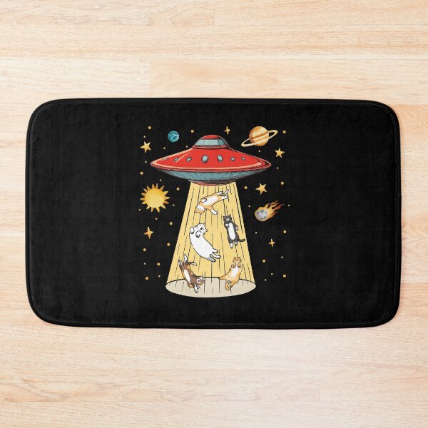 Item preview, Alien Abduction Cats UFO Flying Saucer Space designed and sold by KarimSoCute.