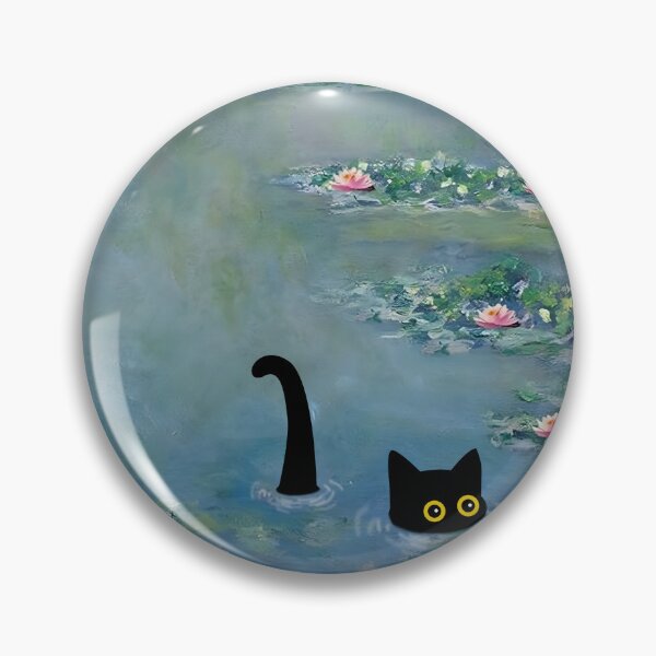 Item preview, Monet Cat in Water Lilies Pond designed and sold by PurrfectHome.