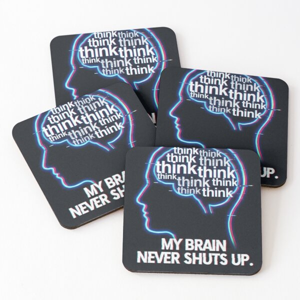 Item preview, My Brain Never Shuts Up Glitch Aesthetic Sticker designed and sold by Elviqus Shop.