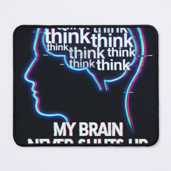 Item preview, My Brain Never Shuts Up Glitch Aesthetic Sticker designed and sold by Elviqus Shop.