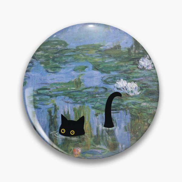 Item preview, Impressionist Cat Swimming in Water Lilies designed and sold by PurrfectHome.