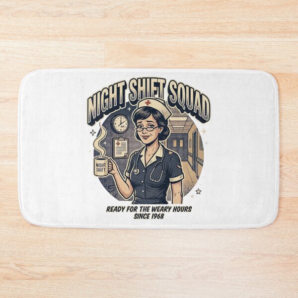 Item preview, Retro Night Shift Squad Nurse Vintage Comic T-Shirt Design designed and sold by urbinet.