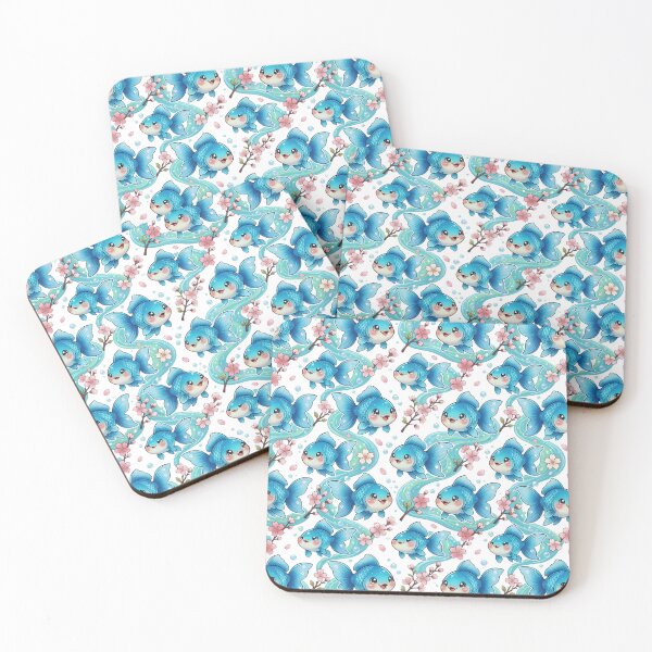 Item preview, Goldfish Sakura Blossom Blue Kawaii designed and sold by JessArty ⭐⭐⭐⭐⭐.