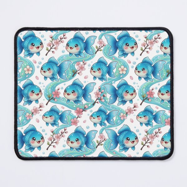 Item preview, Goldfish Sakura Blossom Blue Kawaii designed and sold by JessArty ⭐⭐⭐⭐⭐.