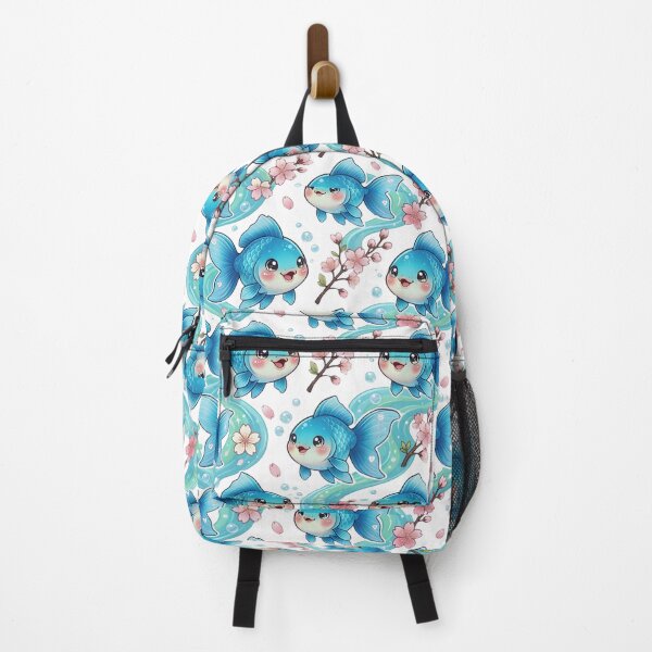 Item preview, Goldfish Sakura Blossom Blue Kawaii designed and sold by JessArty ⭐⭐⭐⭐⭐.