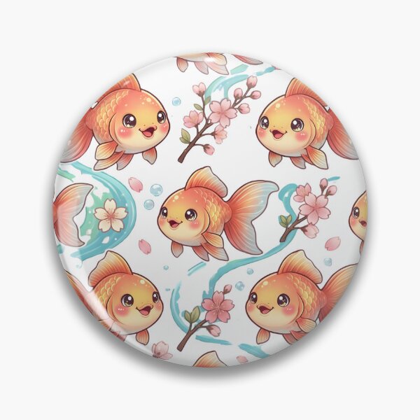 Item preview, Goldfish Cherry Blossom Kawaii Orange designed and sold by JessArty ⭐⭐⭐⭐⭐.