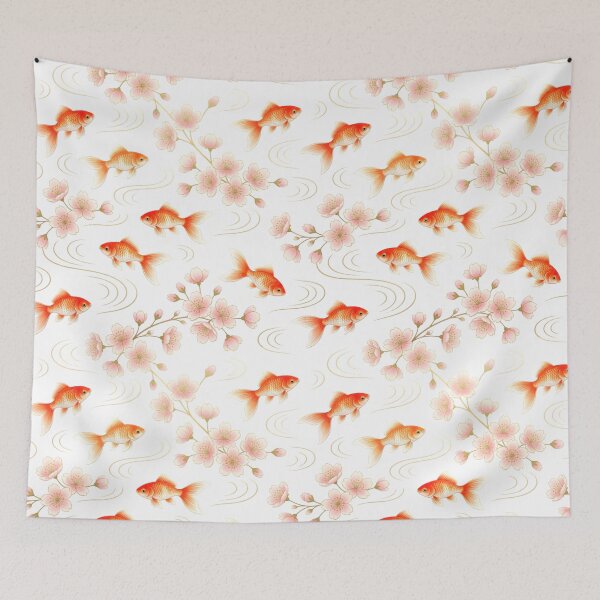 Item preview, Goldfish Sakura Blossom Watercolor designed and sold by JessArty ⭐⭐⭐⭐⭐.