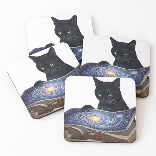 Item preview, Black Cat Celestial Star Map designed and sold by IllumeInk.