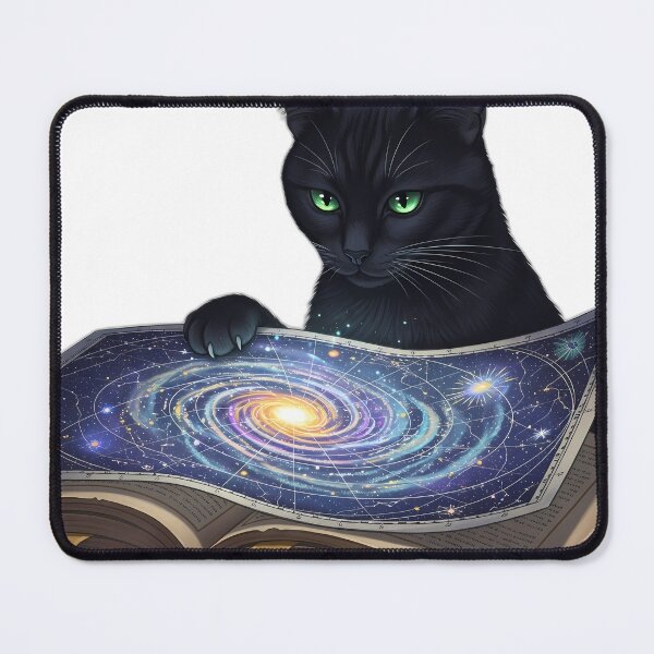 Item preview, Black Cat Celestial Star Map designed and sold by IllumeInk.