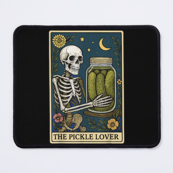 Item preview, The Pickle Lover Tarot Card Skeleton Aesthetic Vintage Botanical Occult Art designed and sold by Pingleify.