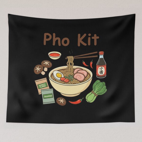 Aperçu de l'œuvre Pho Kit – Cute Vietnamese Noodle Soup Illustration créée et vendue par TeeEnigmaa.