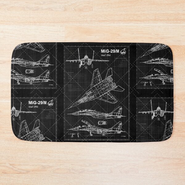 Item preview, MiG-29 Fighter Jet Blueprint – Military Aircraft Technical Drawing Wall Art designed and sold by Dyan4.