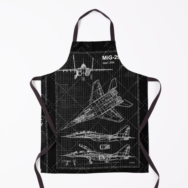 Item preview, MiG-29 Fighter Jet Blueprint – Military Aircraft Technical Drawing Wall Art designed and sold by Dyan4.