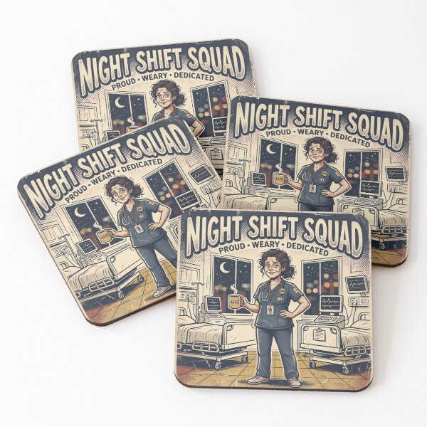 Item preview, Retro Night Shift Nurse Coffee Medical Vintage T-Shirt Design designed and sold by urbinet.