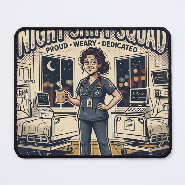 Item preview, Retro Night Shift Nurse Coffee Medical Vintage T-Shirt Design designed and sold by urbinet.