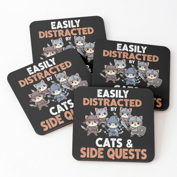 Item preview, Cats Side Quest Distracted Tabletop Funny Men Women Kids Dad designed and sold by CF_VintageDesign.