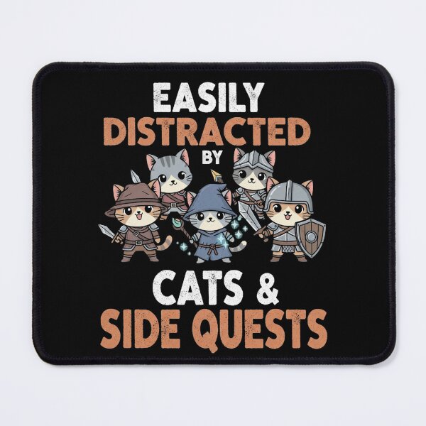 Item preview, Cats Side Quest Distracted Tabletop Funny Men Women Kids Dad designed and sold by CF_VintageDesign.