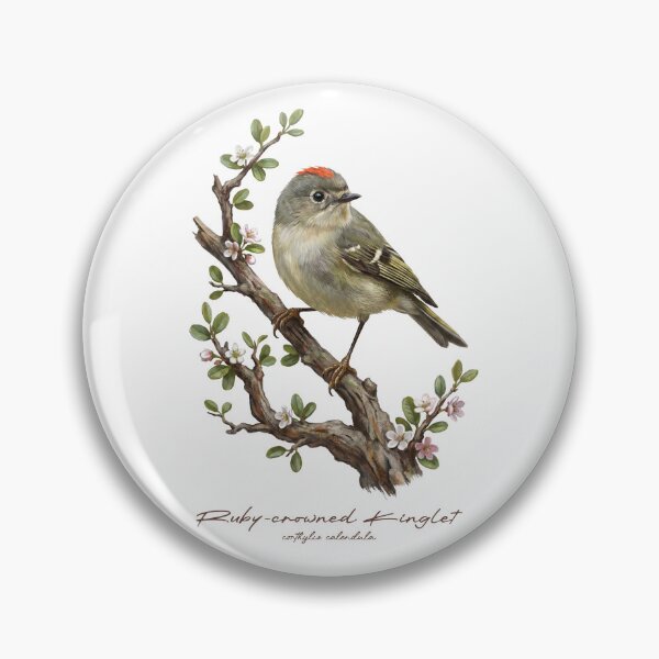 Item preview, Ruby-crowned Kinglet on Flowery Branch designed and sold by Takeda-art.