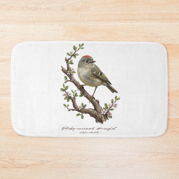 Item preview, Ruby-crowned Kinglet on Flowery Branch designed and sold by Takeda-art.