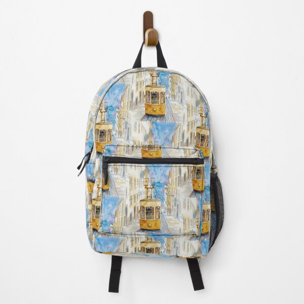 Item preview, Lisbon Tram Watercolor Vibrant Cityscape designed and sold by caracatita75.
