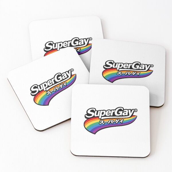 Item preview, SuperGay Rainbow Katakana Pride Slogan Bold Retro Typography designed and sold by Aryabek.