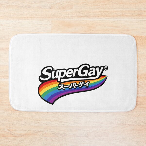 Item preview, SuperGay Rainbow Katakana Pride Slogan Bold Retro Typography designed and sold by Aryabek.