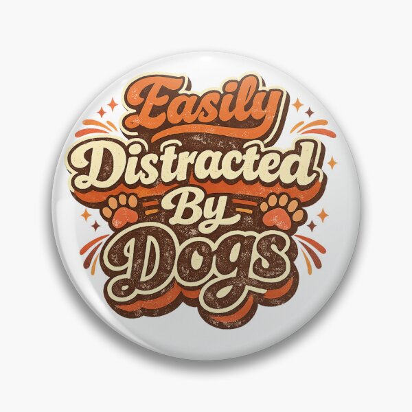 Item preview, Easily Distracted By Dogs Retro Typography Shirt | Vintage Groovy Dog Lover Design designed and sold by Shirleygalaxy.