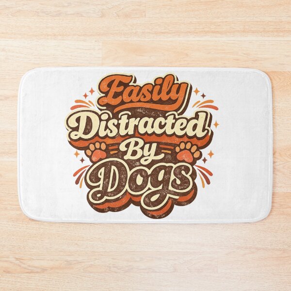 Item preview, Easily Distracted By Dogs Retro Typography Shirt | Vintage Groovy Dog Lover Design designed and sold by Shirleygalaxy.