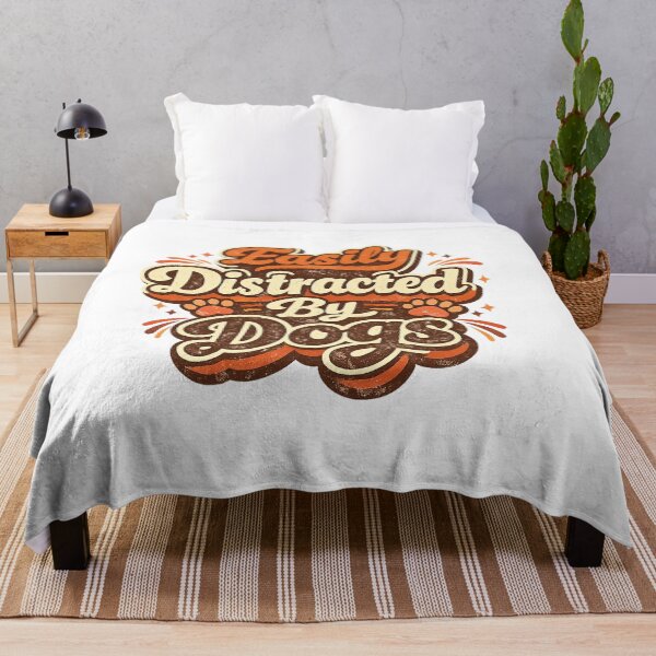 Item preview, Easily Distracted By Dogs Retro Typography Shirt | Vintage Groovy Dog Lover Design designed and sold by Shirleygalaxy.